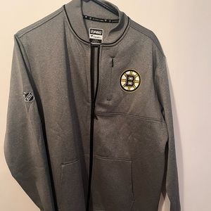 Gray Boston Bruins pro fanatics zip up